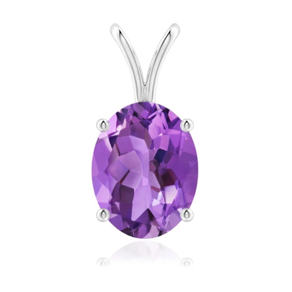 Oval Amethyst V-Bale Pendant